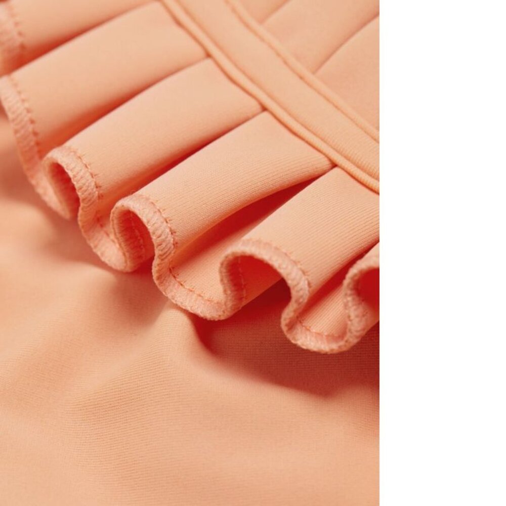 Andrea Iyamah Mulan Swim BIKINI BOTTOM Ruffled Size XL Apricot Peach Orange NEW - Picture 6 of 15